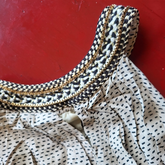 Anthropologie Ranna Gill Embroidered Beaded Boho Gown Dress halter maxi SMALL - Picture 3 of 5